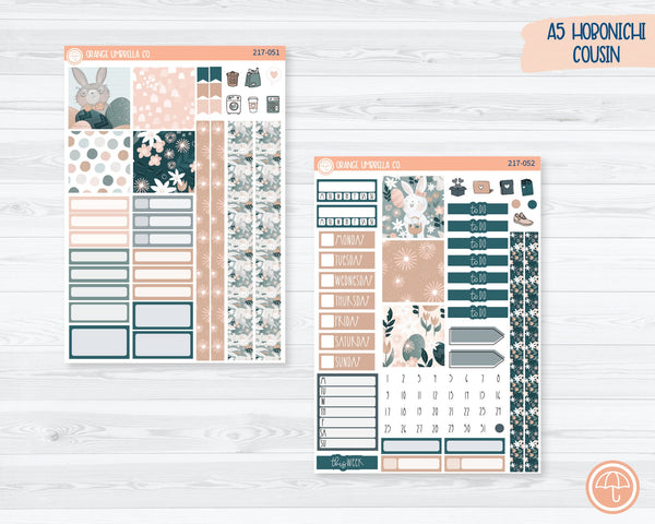 CLEARANCE | Hobonichi Cousin Planner Kit Stickers | Easter Garden 217-051
