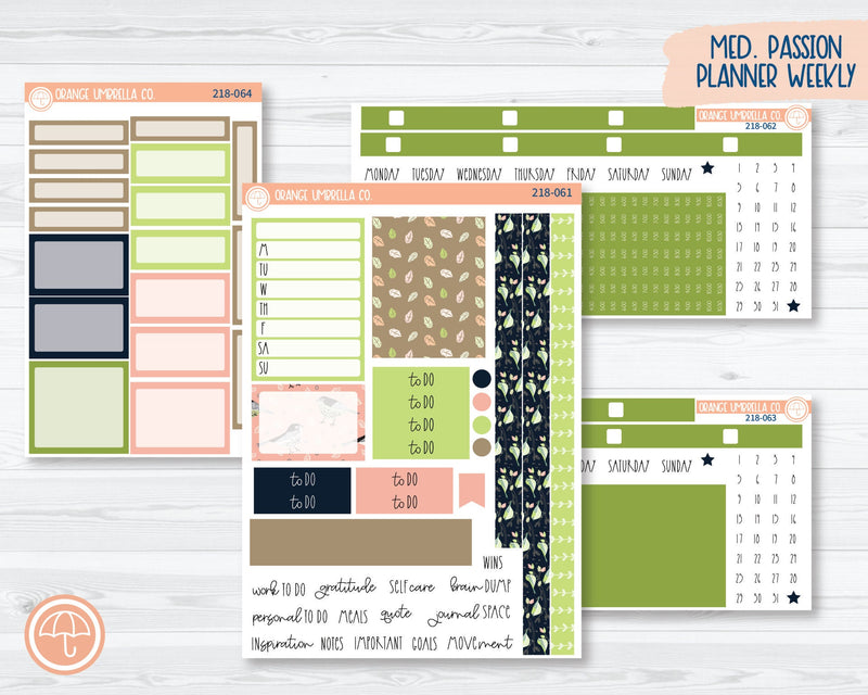 CLEARANCE | 7x9 Passion Weekly Planner Kit Stickers | Spring Song 218-061