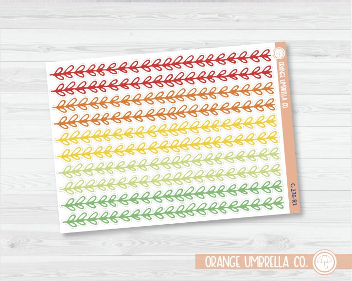 CLEARANCE | Leaf vine Double Rounded Washi Strips Planner Stickers | C-236