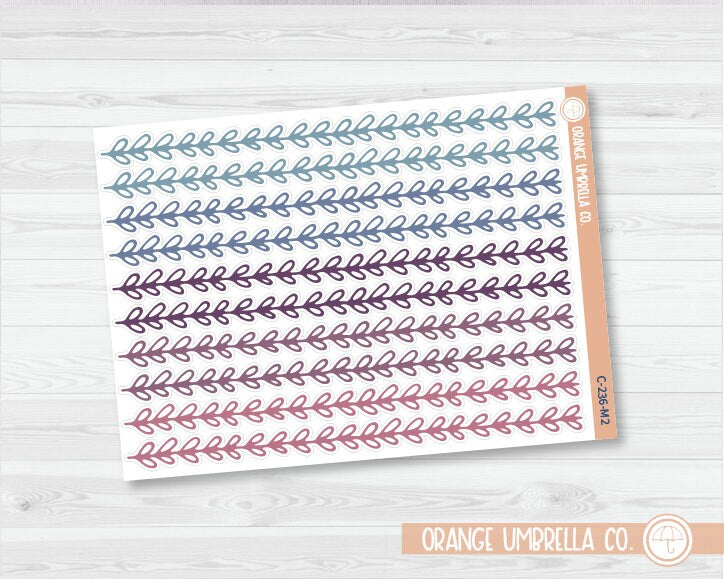 CLEARANCE | Leaf vine Double Rounded Washi Strips Planner Stickers | C-236