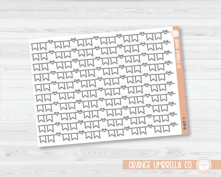 CLEARANCE | Banner with Bows Vine Washi Strips Planner Stickers | C-238