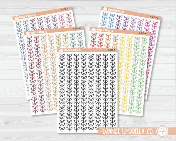 CLEARANCE | Leaf Vine Double Pointed Washi Strips Planner Stickers | C-239