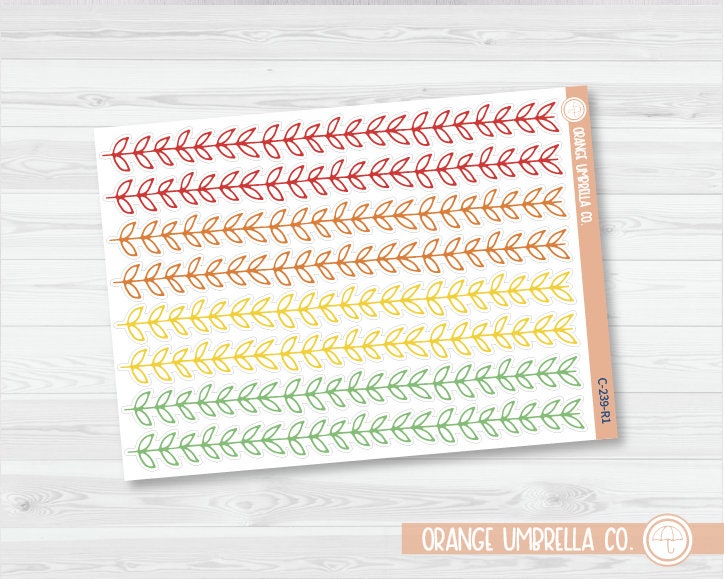 Leaf Vine Double Pointed Washi Strips Planner Stickers | C-239