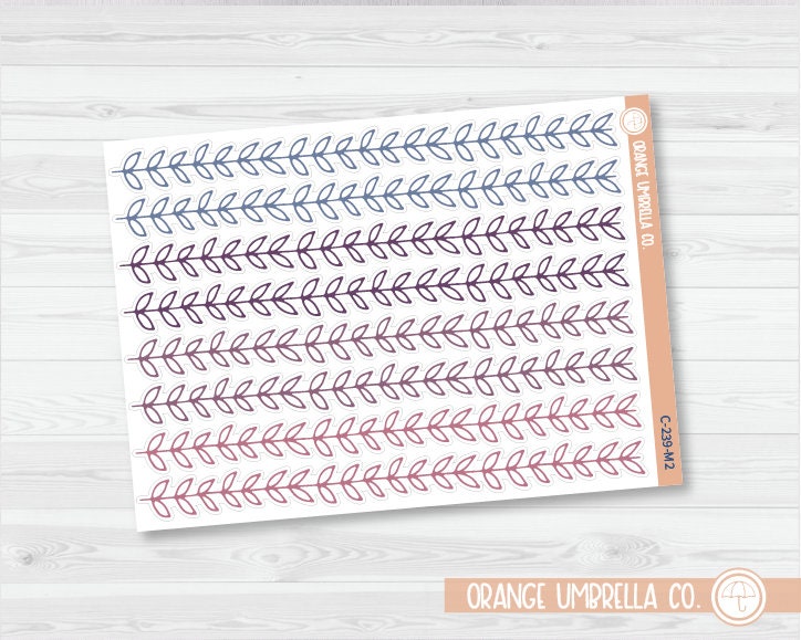 Leaf Vine Double Pointed Washi Strips Planner Stickers | C-239