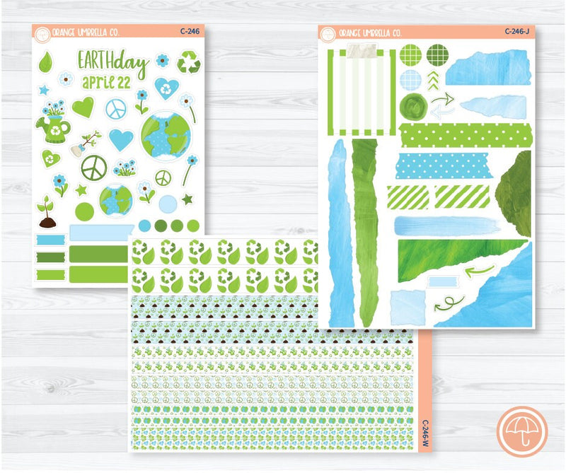 CLEARANCE | Earth Day Deco Planner Stickers | C-246