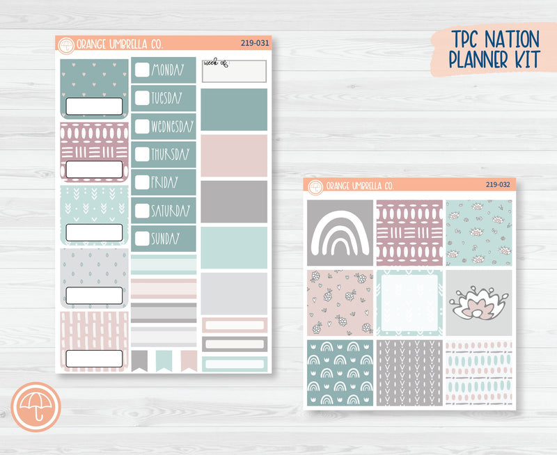 TPC Nation Planner Kit Stickers | Boho Pastel 219-031