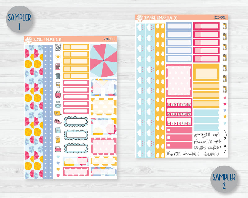 CLEARANCE | Weekly Planner Kit Stickers | Umbrella Parade 220-001