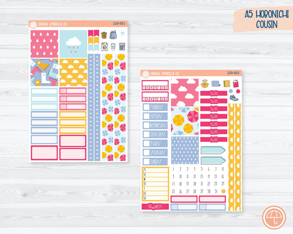 CLEARANCE | Hobonichi Cousin Planner Kit Stickers | Umbrella Parade 220-051