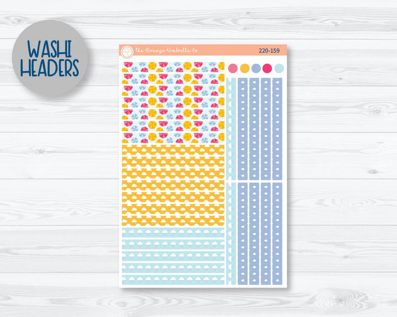 CLEARANCE | 7x9 Plum Daily Planner Kit Stickers | Umbrella Parade 220-151