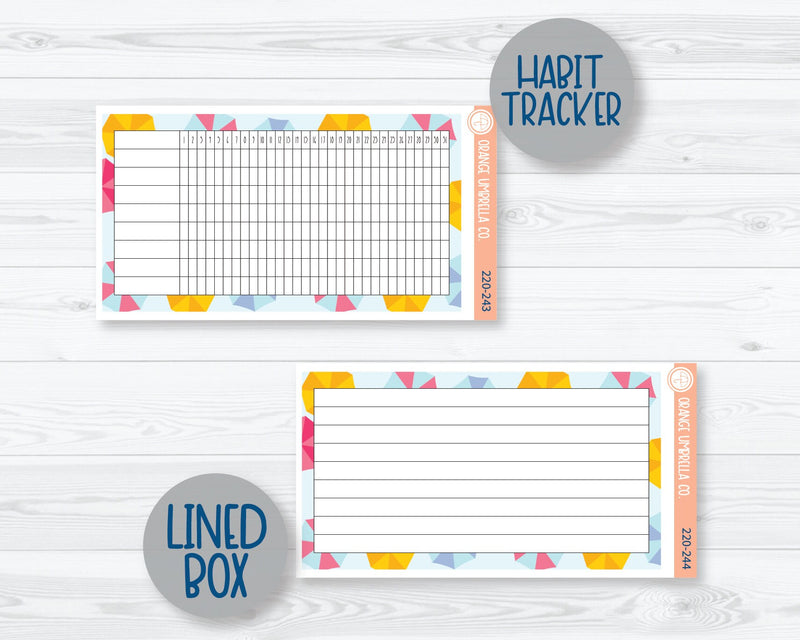 A5 ECLP Dashboard Monthly Planner Kit Stickers | Umbrella Parade 220-241