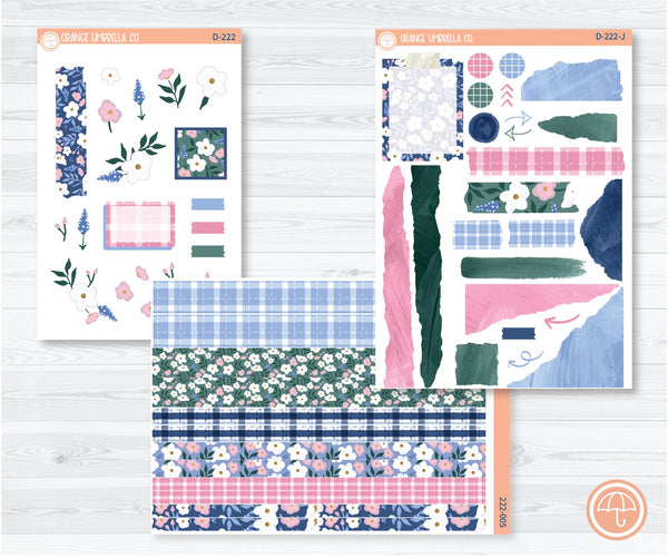 Spring Gingham Kit Deco Planner Stickers | D-222