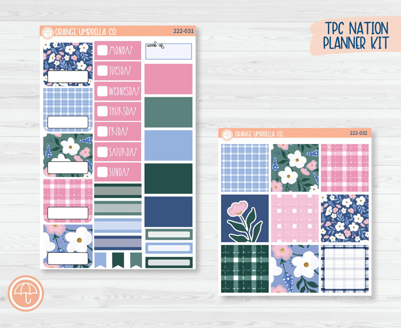 CLEARANCE | TPC Nation Planner Kit Stickers | Spring Gingham 222-031