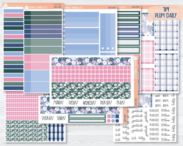 7x9 Plum Daily Planner Kit Stickers | Spring Gingham 222-151
