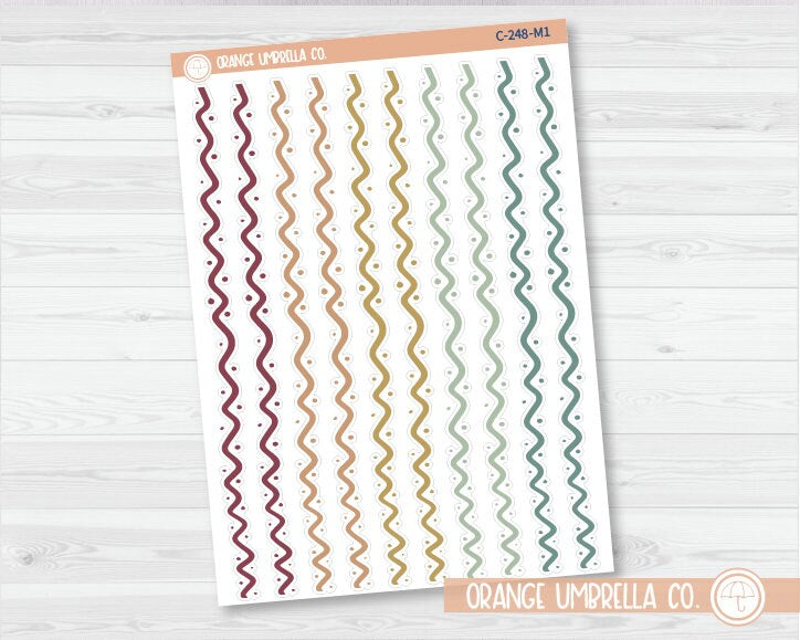 Wavy Line Pattern Washi Strips Planner Stickers and Labels | C-248