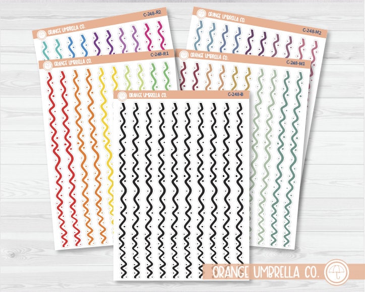 Wavy Line Pattern Washi Strips Planner Stickers and Labels | C-248