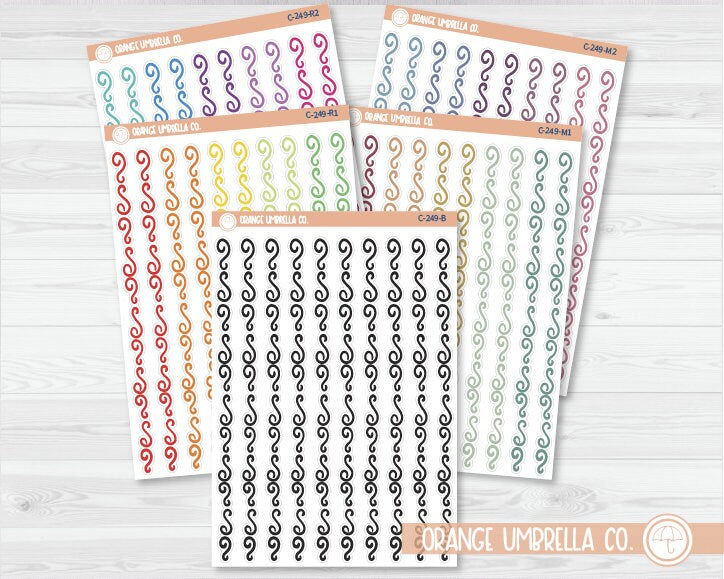 Swirl Line Pattern Washi Strips Planner Stickers and Labels | C-249