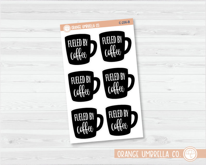 CLEARANCE | Fueled By Coffee Quote Planner Stickers | C-256-B