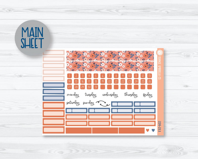A5 Plum Monthly Planner Kit Stickers | Flowers for Mom 226-211