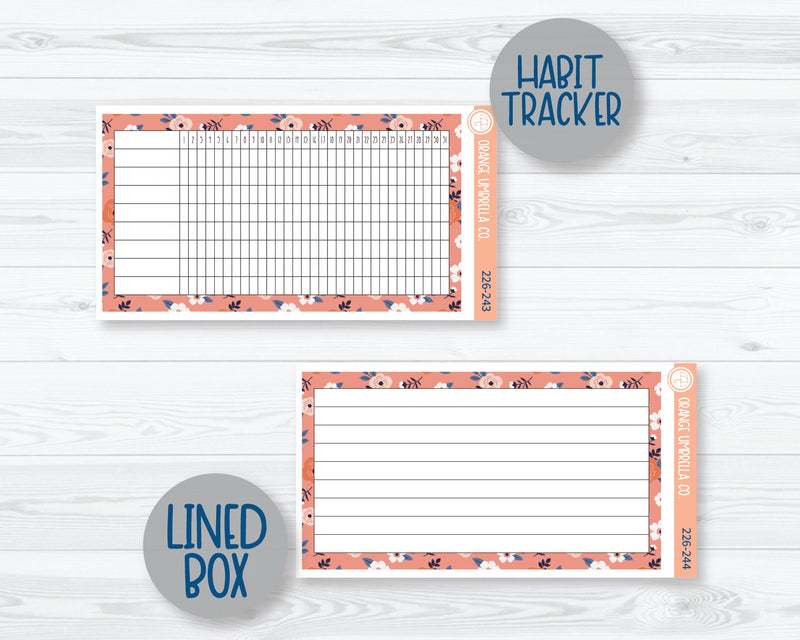 CLEARANCE | A5 ECLP Dashboard Monthly Planner Kit Stickers | Flowers for Mom 226-241
