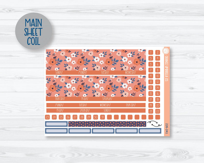 CLEARANCE | A5 ECLP Dashboard Monthly Planner Kit Stickers | Flowers for Mom 226-241