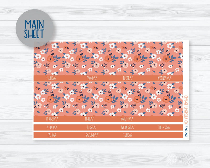 8.5 ECLP Monthly Planner Kit Stickers | Flowers for Mom 226-261