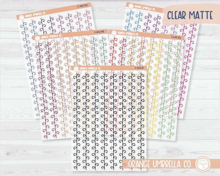 Curly Vine Washi Strips Planner Stickers | Clear Matte | C-242-CM