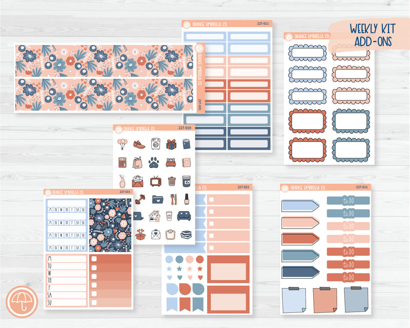 Weekly Add-On Planner Kit Stickers | Pretty Posies 227-011