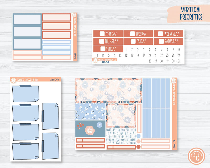 Plum Vertical Priorities Planner Kit Stickers | Pretty Posies 227-041