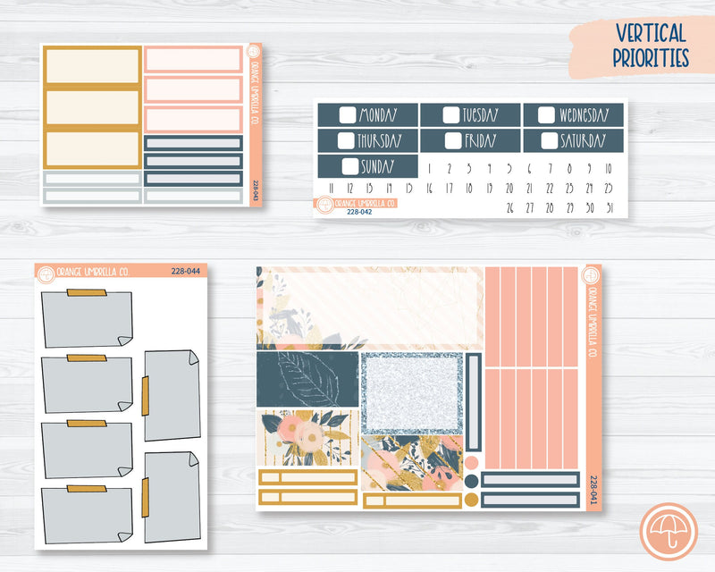 Plum Vertical Priorities Planner Kit Stickers | Glitz & Glam 228-041