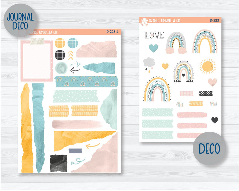 Rainbow Kit Deco Planner Stickers | D-223