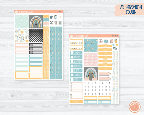 CLEARANCE | Hobonichi Cousin Planner Kit Stickers | Rainbow 223-051