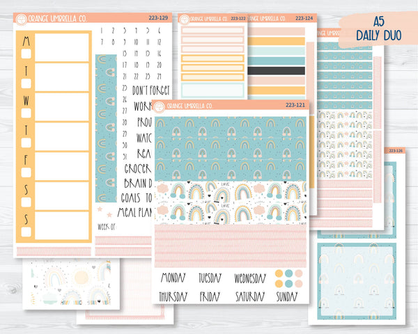 CLEARANCE | A5 Daily Duo Planner Kit Stickers | Rainbow 223-121
