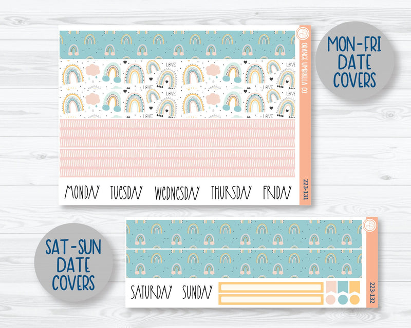 CLEARANCE | 7x9 Daily Duo Planner Kit Stickers | Rainbow 223-131