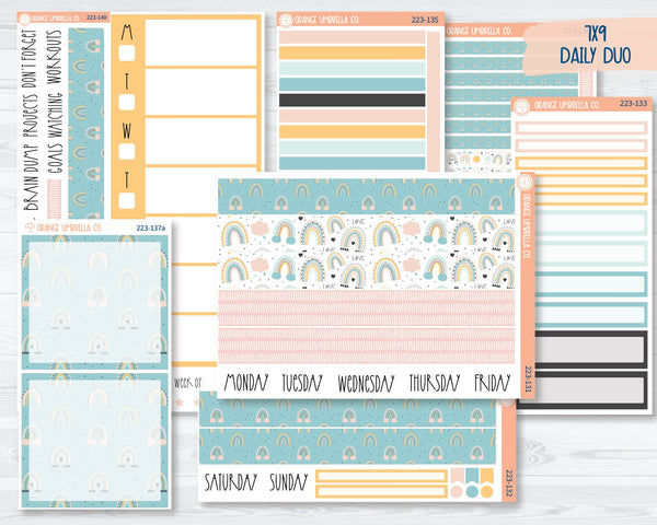 7x9 Daily Duo Planner Kit Stickers | Rainbow 223-131
