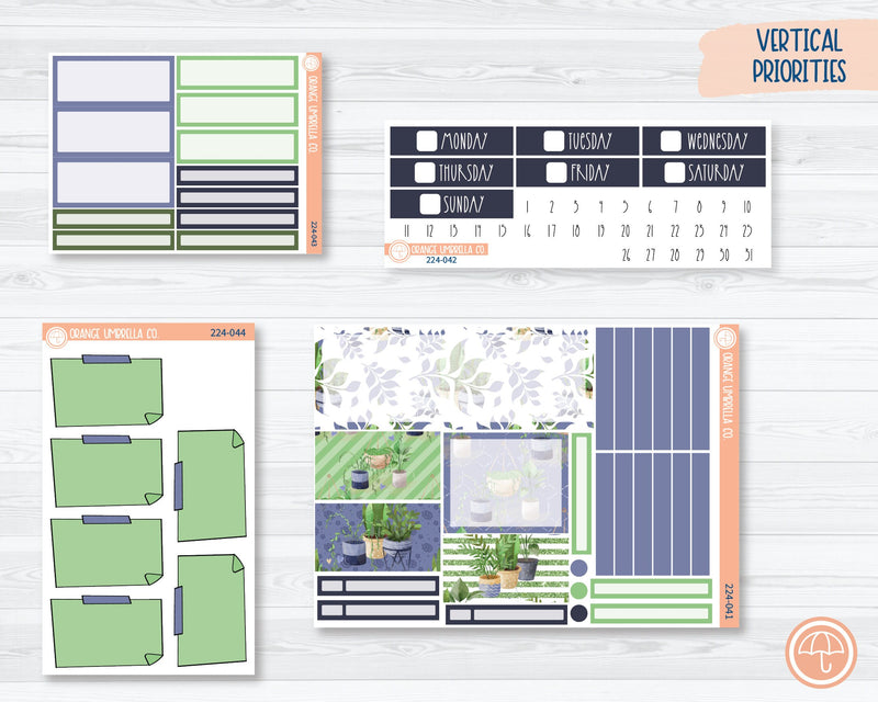 CLEARANCE | Plum Vertical Priorities Planner Kit Stickers | Zen Garden 224-041
