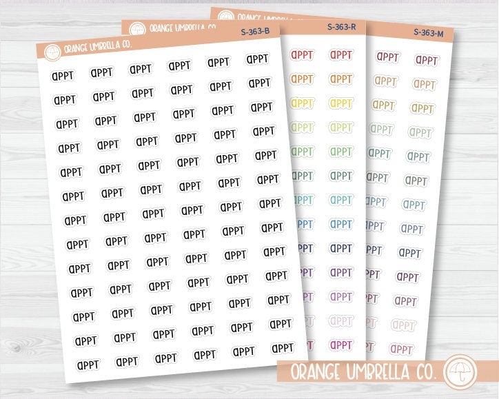 Appointment Script Planner Stickers and Labels | F3 | S-363
