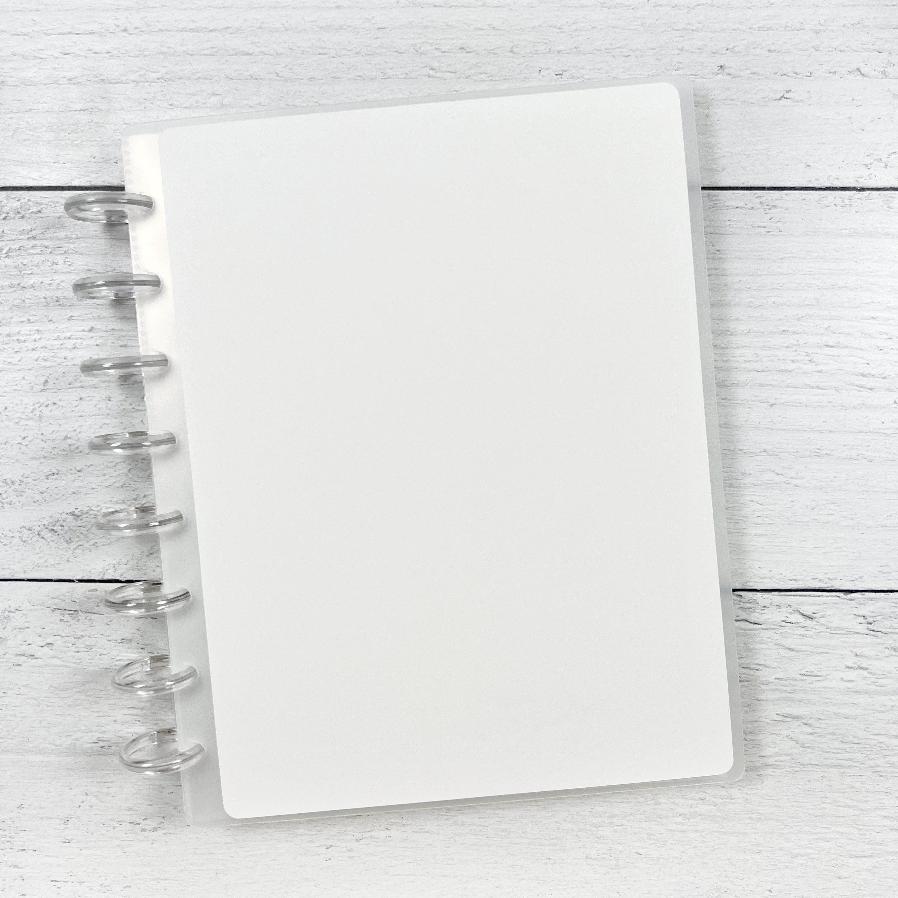 1-Pocket Interchangeable Disc Storage Album For 5x7-6x8 Planner Stickers - White Blank | 1P-AlbumW