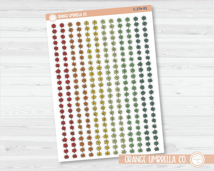 Flowers & Vine Pattern Washi Strips Planner Stickers and Labels | C-274
