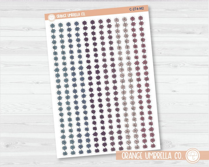 Flowers & Vine Pattern Washi Strips Planner Stickers and Labels | Clear Matte | C-274-CM