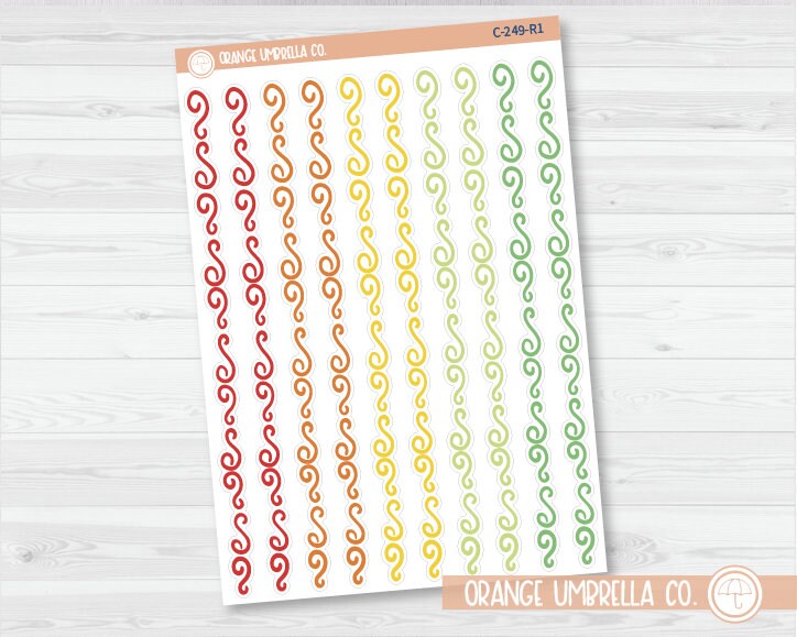 Swirl Line Pattern Washi Strips Planner Stickers and Labels | C-249
