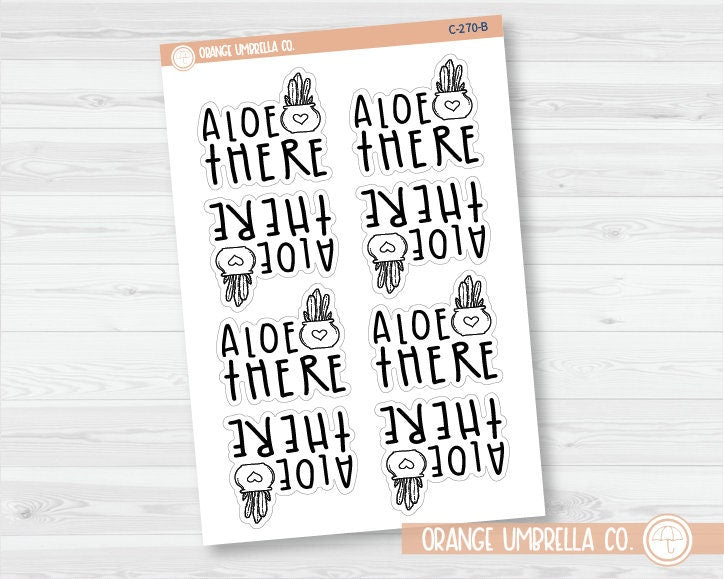 CLEARANCE | Aloe There Plant Quote Planner Stickers | C-270-B