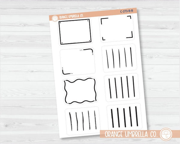 CLEARANCE | Doodle Full Boxes Mixed Sheet Planner Stickers | C-273-B