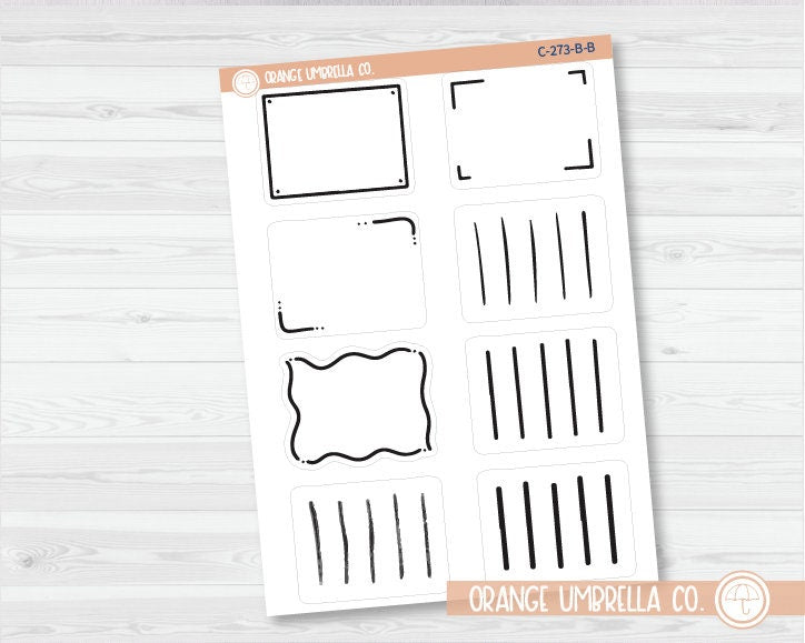 Doodle Full Boxes Mixed Sheet Planner Stickers | C-273-B