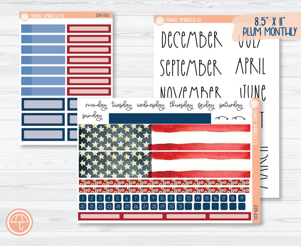 8.5x11 Plum Monthly Planner Kit Stickers | We Remember 229-231