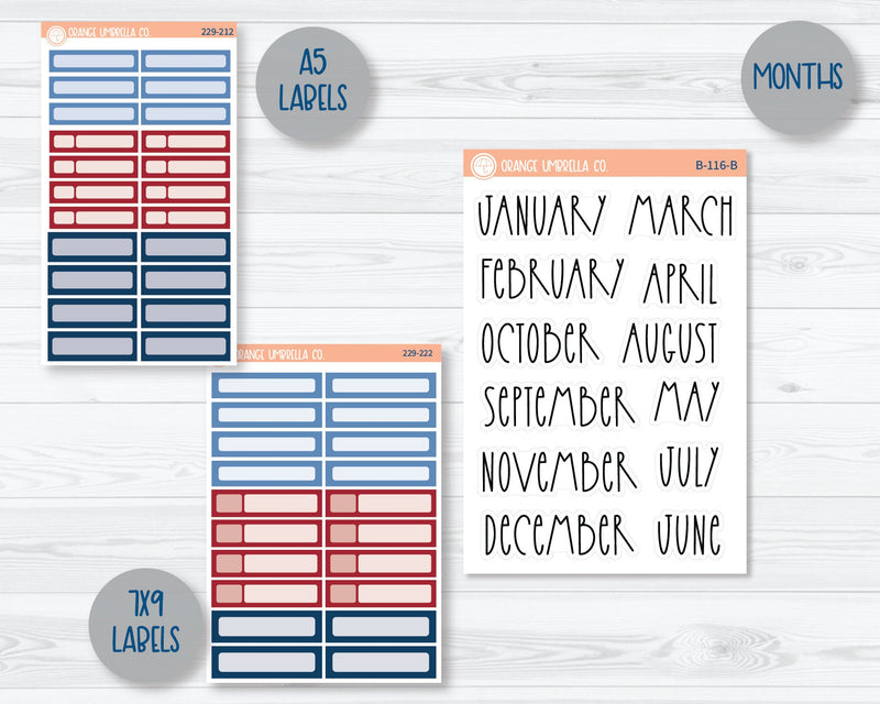 MakseLife A5 & 7x9 Monthly Planner Kit Stickers | We Remember 229-281