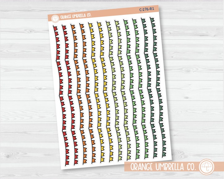 Pennant Pattern Washi Strips Planner Stickers and Labels | C-276