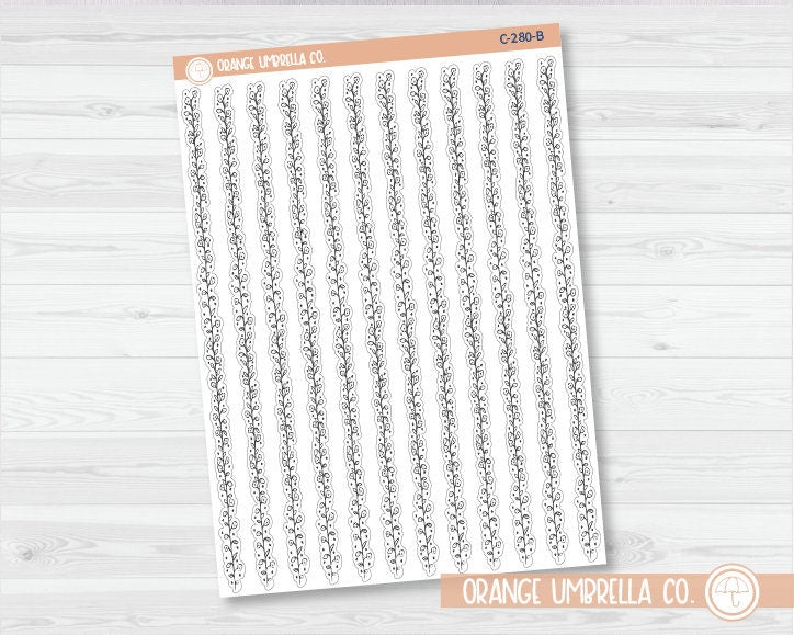 CLEARANCE | Tiny Flower Pattern Washi Strips Planner Stickers | Clear Matte | C-280-CM