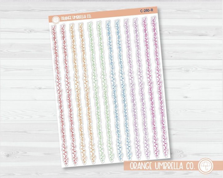 Tiny Flower Pattern Washi Strips Planner Stickers | Clear Matte | C-280-CM