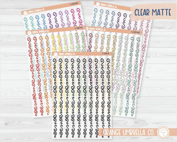 Swirl Line Pattern Washi Strips Planner Stickers and Labels | Clear Matte | C-249-CM