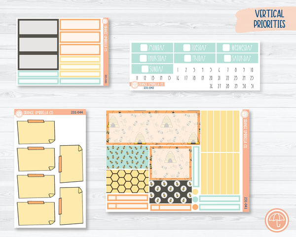 Plum Vertical Priorities Planner Kit Stickers | So Bee It 231-041